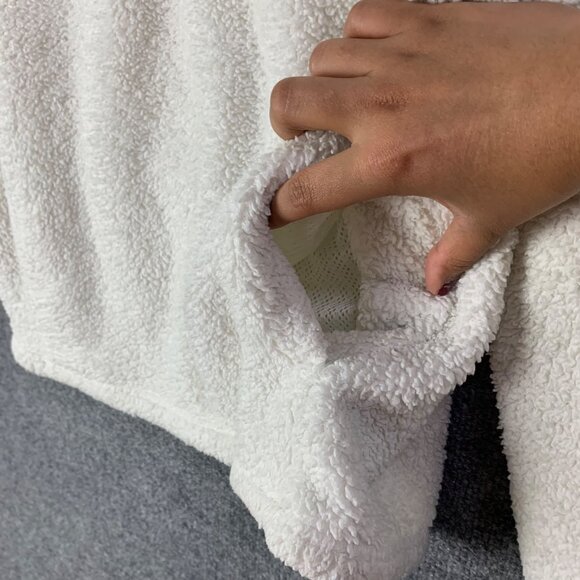 Patagonia Fleece Sherpa Teddy Pullover 1/4 Zip XLarge 14‎ Girls White - Picture 4 of 11